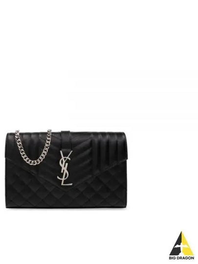 Matelasse Monogram Chain Cross Bag Black - SAINT LAURENT - BALAAN 2