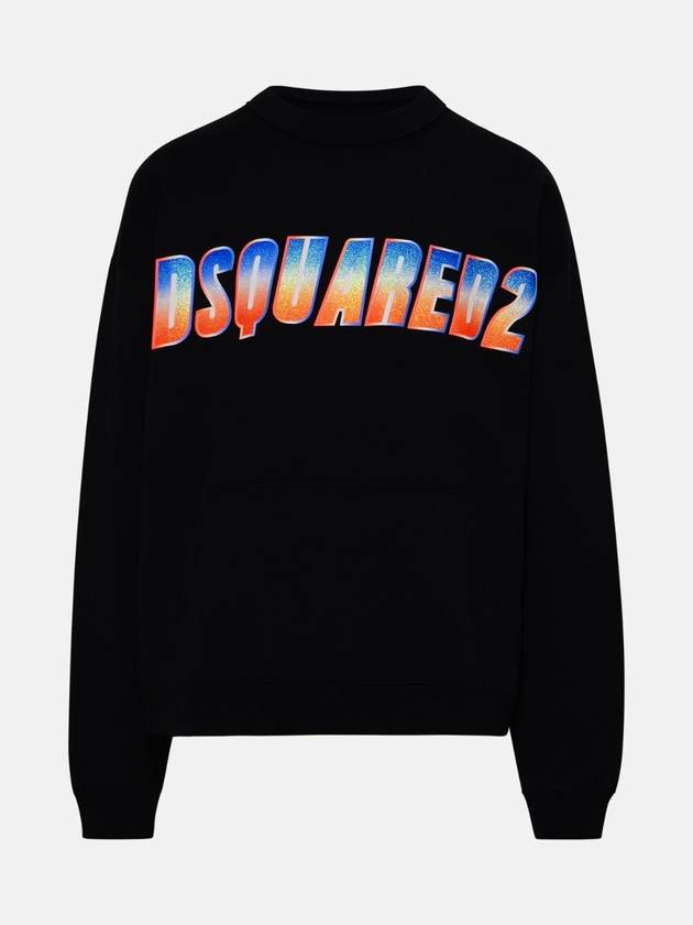 Logo Print Sweatshirt Black - DSQUARED2 - BALAAN 1