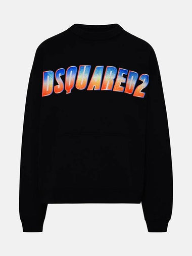 Logo Print Sweatshirt Black - DSQUARED2 - BALAAN 1