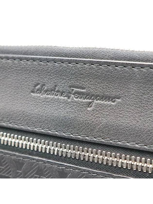 Ferragamo 24 A424 Black Color Travel Embossed Gancini Clutch - SALVATORE FERRAGAMO - BALAAN 4