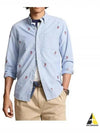 All Over P-Wing Classic Fit Long Sleeve Shirt Light Blue - POLO RALPH LAUREN - BALAAN 2