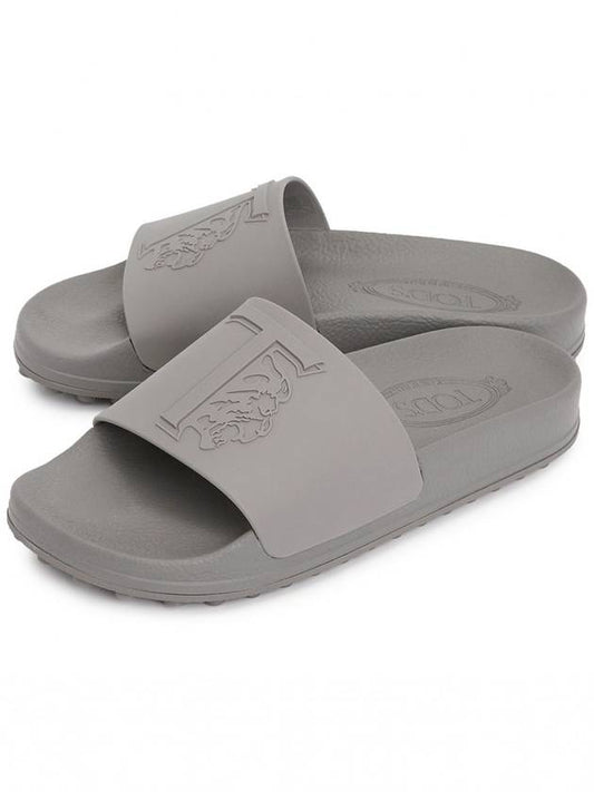 Women's Embossed Logo Slippers Grey - TOD'S - BALAAN 2