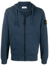 Wappen Patch Pocket Zip Up Hoodie Navy - STONE ISLAND - BALAAN 3