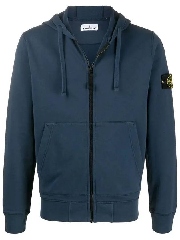 Wappen Patch Pocket Zip Up Hoodie Navy - STONE ISLAND - BALAAN 2