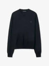 Face Logo V-Neck Knit Top Black - ACNE STUDIOS - BALAAN 2