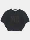 Compact Deboss Logo Knit Top Black - ALEXANDER WANG - BALAAN 4