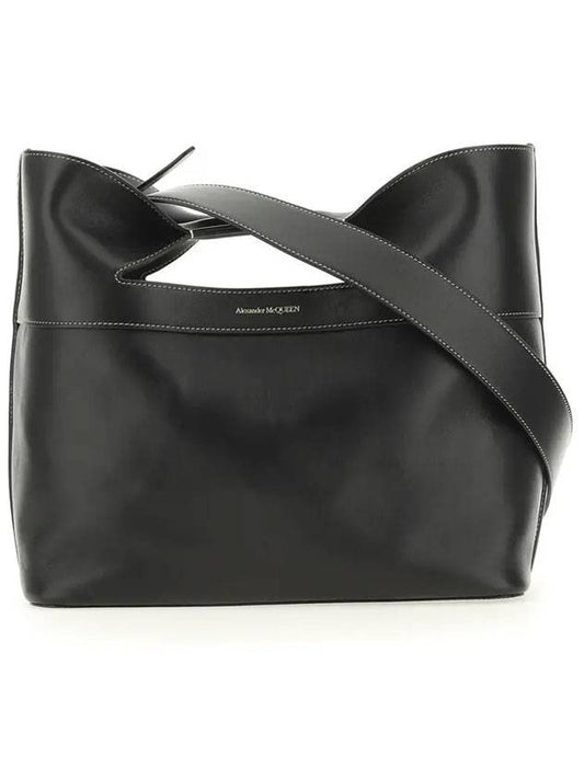 The Bow Strap Small Tote Bag Black - ALEXANDER MCQUEEN - BALAAN 1