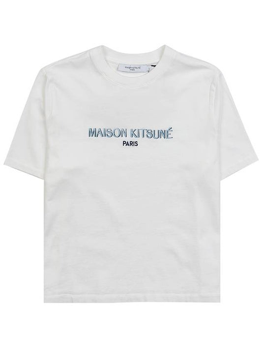 Maison Kitsune Women s Logo Embroidered Cotton T Shirt KW00121KJ0035 OWH - MAISON KITSUNE - BALAAN 1