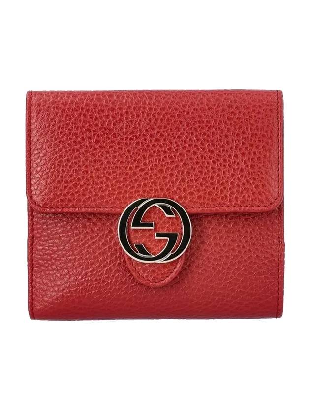 GG Interlocking Half Wallet Red - GUCCI - BALAAN 1