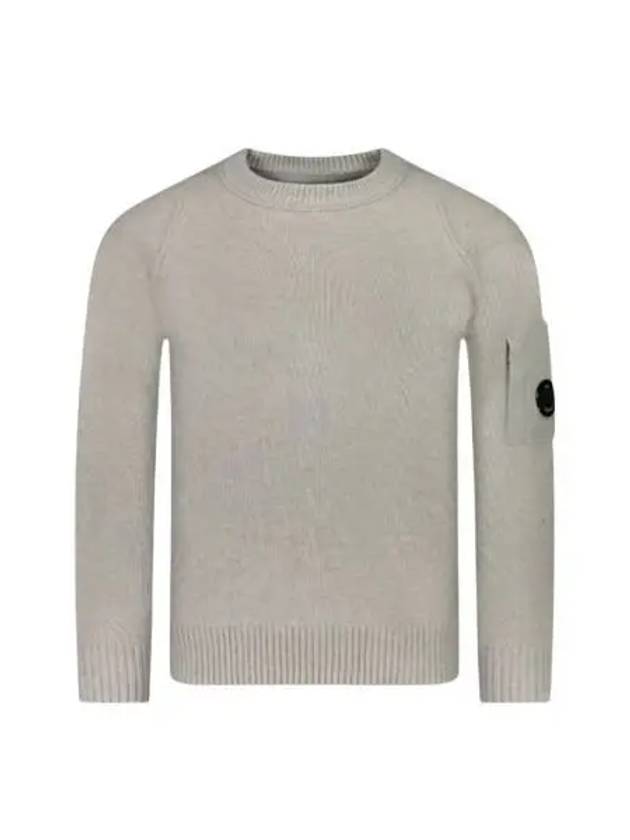 Lambswool GRS Crew Neck Knit Top Off White Melange - CP COMPANY - BALAAN 2