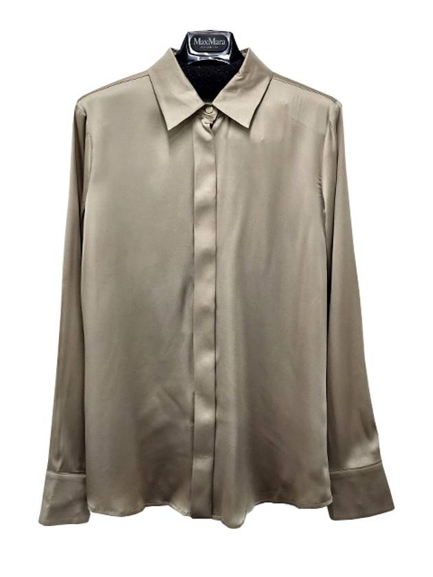 Anversa Silk Satin Shirt Beige - MAX MARA - BALAAN 3