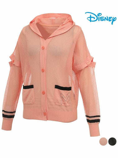 Women Button Mesh Hooded Knit Sweater Cardigan DM1LKG010 - DISNEY GOLF - BALAAN 1