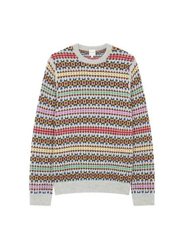 Patterned alpaca wool knit gray 271329 - PAUL SMITH - BALAAN 1