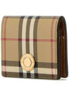 Engraved Logo Check Half Wallet Archive Beige - BURBERRY - BALAAN 3