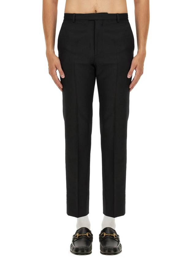 Wool Blend Straight Pants Black - GUCCI - BALAAN 2