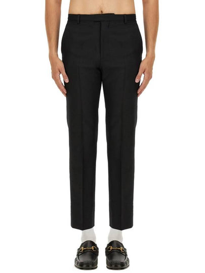 Wool Blend Straight Pants Black - GUCCI - BALAAN 2