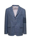 Donegal Tweed 4 Bar Single Breasted Blazer Jacket Light Blue - THOM BROWNE - BALAAN 2