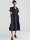 Puff sleeve wrap dress BLACK - STAY WITH ME - BALAAN 2