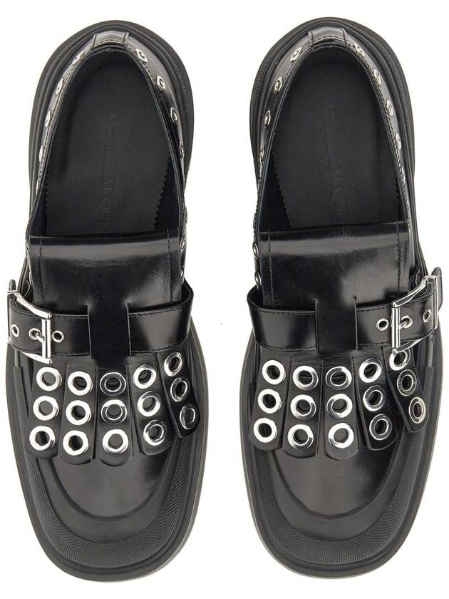 Men's Stack Monk Strap Black Silver - ALEXANDER MCQUEEN - BALAAN 6