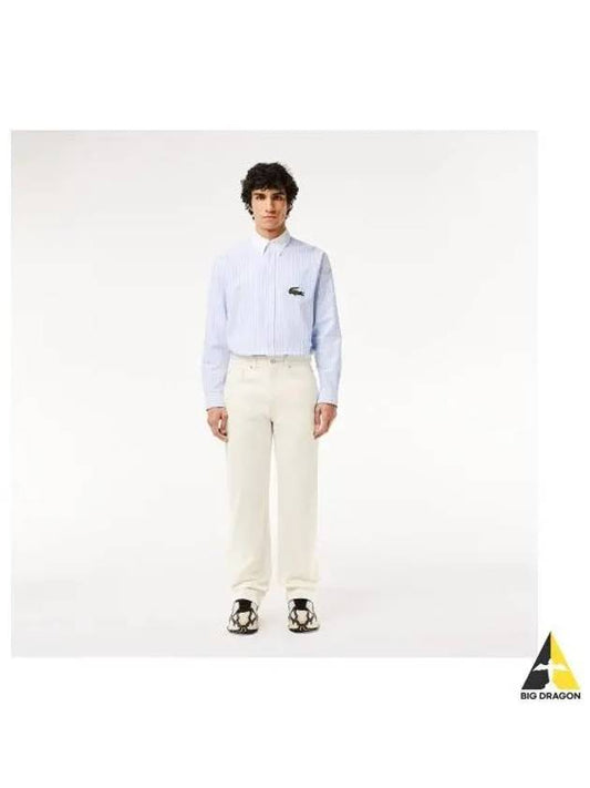 Men s Straight Fit Denim Pants OFFWHITE Off White - LACOSTE - BALAAN 1