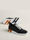 Men's Bouncing Leather Suede Low Top Sneakers Black - HERMES - BALAAN 2