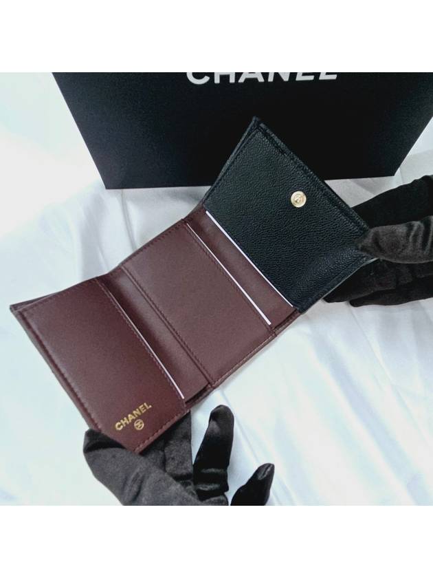 Classic snap 3 stage mini wallet black gold caviar women AP0230 - CHANEL - BALAAN 3