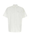 Triangle Logo Pocket Regular Fit Cotton Short Sleeve Shirt White - PRADA - BALAAN 2