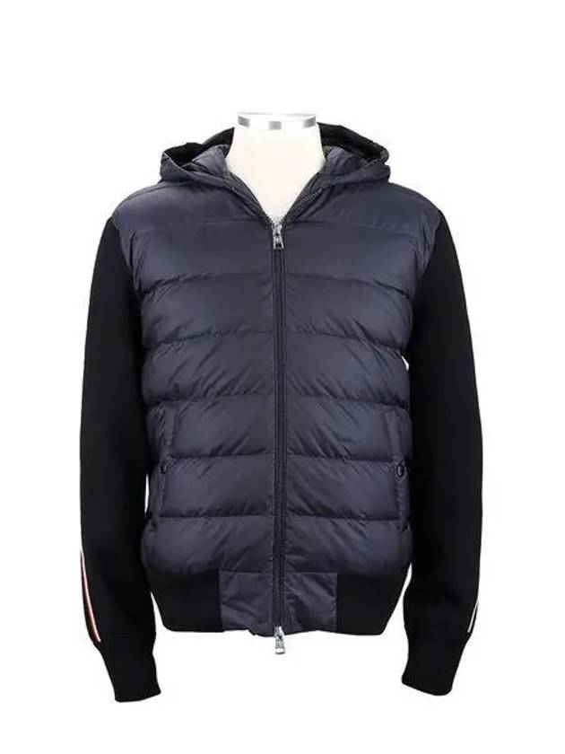 9B00022 M1131 742 Padded Wool Hoody Jacket Navy Blue 1125834 - MONCLER - BALAAN 1