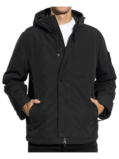 Techno Fabric Hooded Jacket Black - STONE ISLAND - BALAAN 2