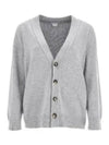 Intrecciato Leather Patch Cardigan Light Grey Melange - BOTTEGA VENETA - BALAAN 2