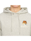 Fox Head Logo Hoodie Grey - BARBOUR - BALAAN 7