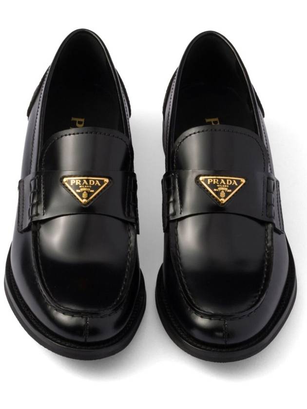 Brushed Leather Loafers Black - PRADA - BALAAN 6