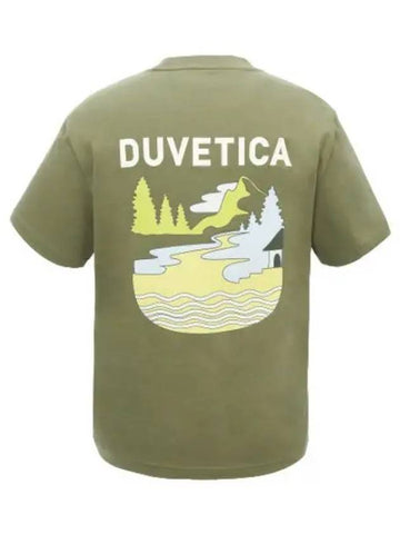 Toqua Khaki Unisex Top Short Sleeve T Shirt - DUVETICA - BALAAN 1