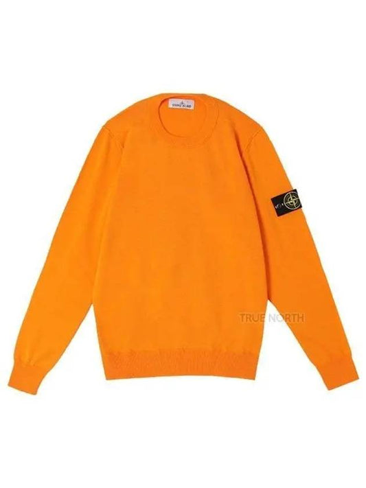 Men s 1015540B2 V0032 Wappen Patch Crew Neck Knit Orange 1060976 - STONE ISLAND - BALAAN 1