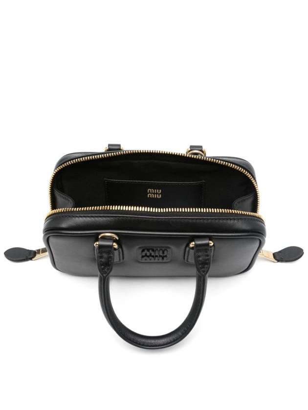 Arcadie Leather Mini Cross Bag Black - MIU MIU - BALAAN 6