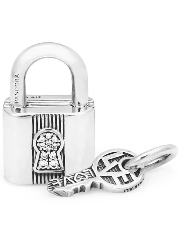 Padlock Key Dangle Bracelet Charm Silver - PANDORA - BALAAN 4