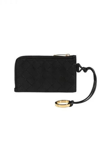 Intrecciato zipper lambskin card wallet - BOTTEGA VENETA - BALAAN 1