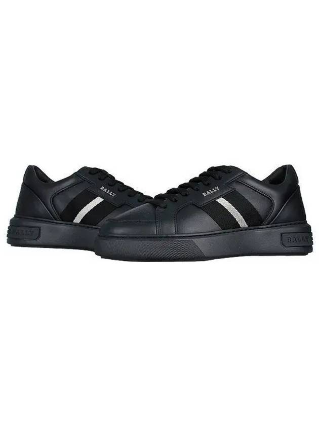 Moony Leather Low Top Sneakers Black - BALLY - BALAAN 2