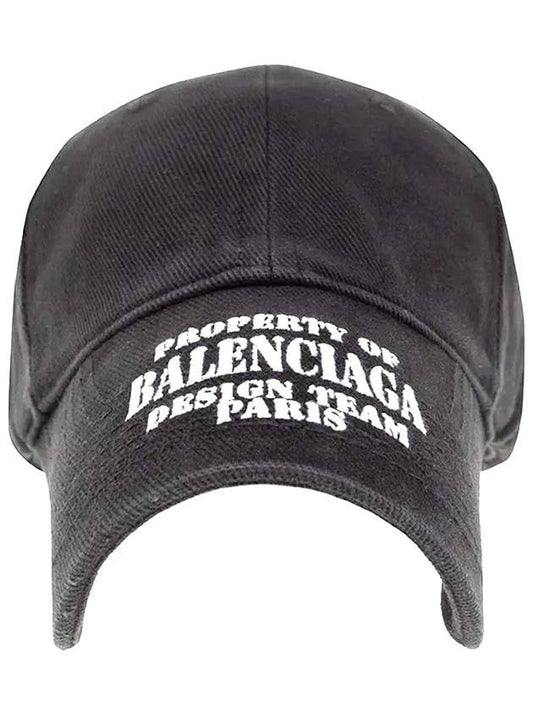 Embroidered Property Denim Ball Cap Black - BALENCIAGA - BALAAN 1