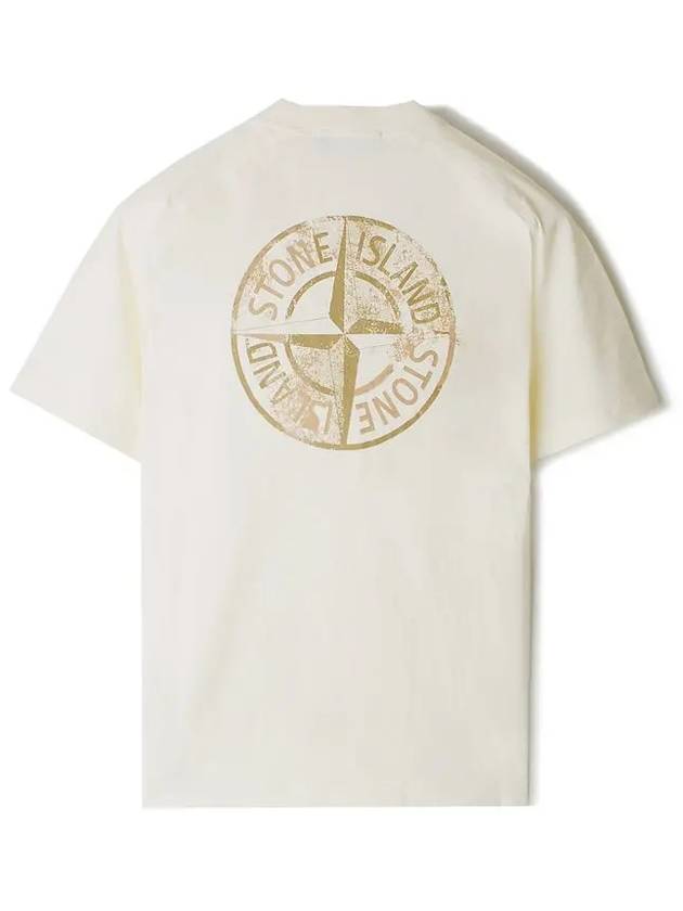 Logo Crew Neck Short Sleeve T-Shirt Ivory - STONE ISLAND - BALAAN 3