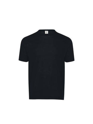 Men's Round Short Sleeve Knit Top Dark Navy - SOLEW - BALAAN 1