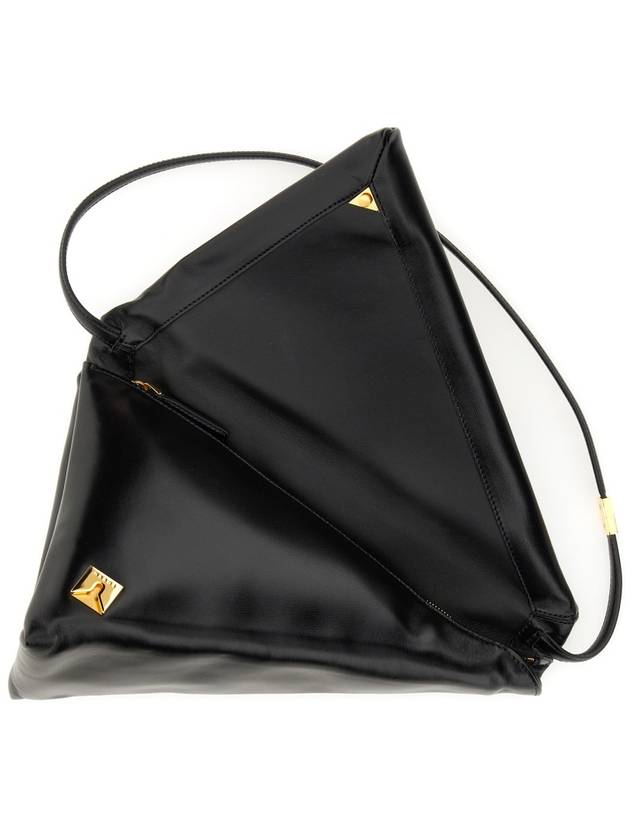 Prisma Triangle Leather Shoulder Bag Black - MARNI - BALAAN 4