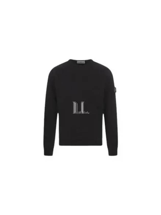 Wappen Patch Crew Neck Cotton Sweatshirt Black - STONE ISLAND - BALAAN 2