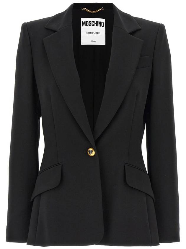 Moschino Single-Breasted Crepe Blazer - MOSCHINO - BALAAN 1