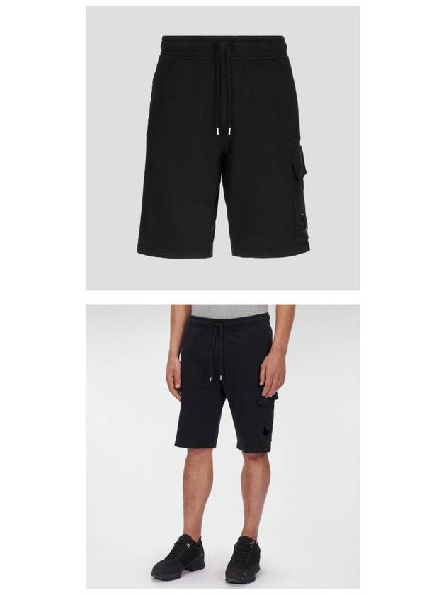 Bermuda Regular Fit Cargo Shorts Black - CP COMPANY - BALAAN 5