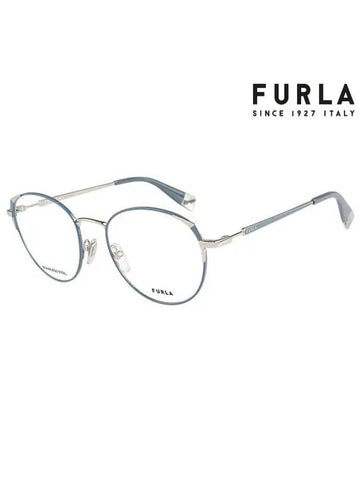 Glasses Frame VFU398 0E70 Round Metal Women's Glasses - FURLA - BALAAN 1