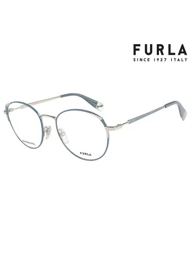 Glasses Frame VFU398 0E70 Round Metal Women's Glasses - FURLA - BALAAN 2