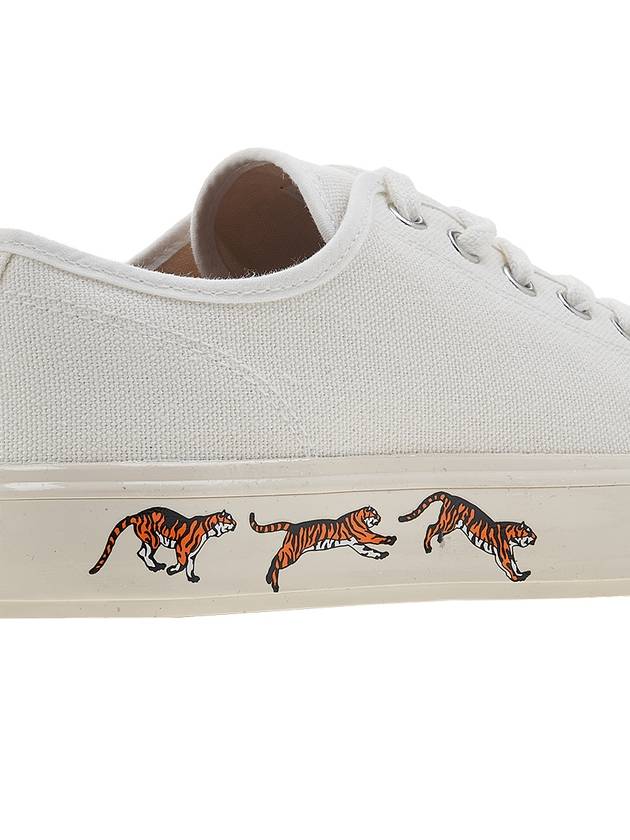 Lace Up Canvas Low Top Sneakers White - KENZO - BALAAN 11