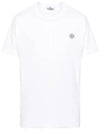 Organic Cotton Short Sleeve T-Shirt White - STONE ISLAND - BALAAN 6