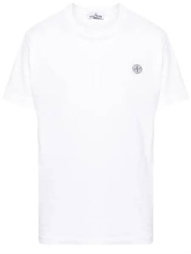 Organic Cotton Short Sleeve T-Shirt White - STONE ISLAND - BALAAN 6